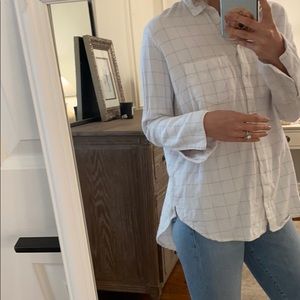 Madewell White Oversized Flannel